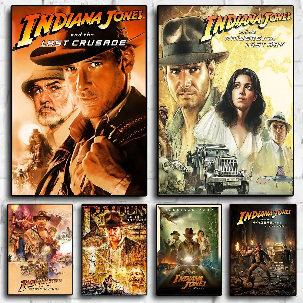 Classic Retro Movie Indiana Jones  Good Quality Prints and Posters Waterproof Paper Sticker Coffee House Bar Posters