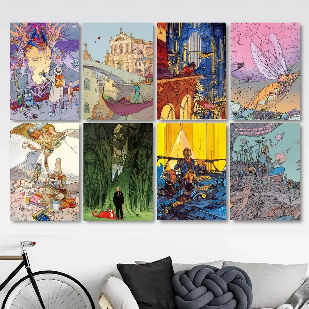 Cartoonist Moebius Poster Stickers Living Room Bedroom Entrance Cafe Wall Art Decoration Painting  Decor