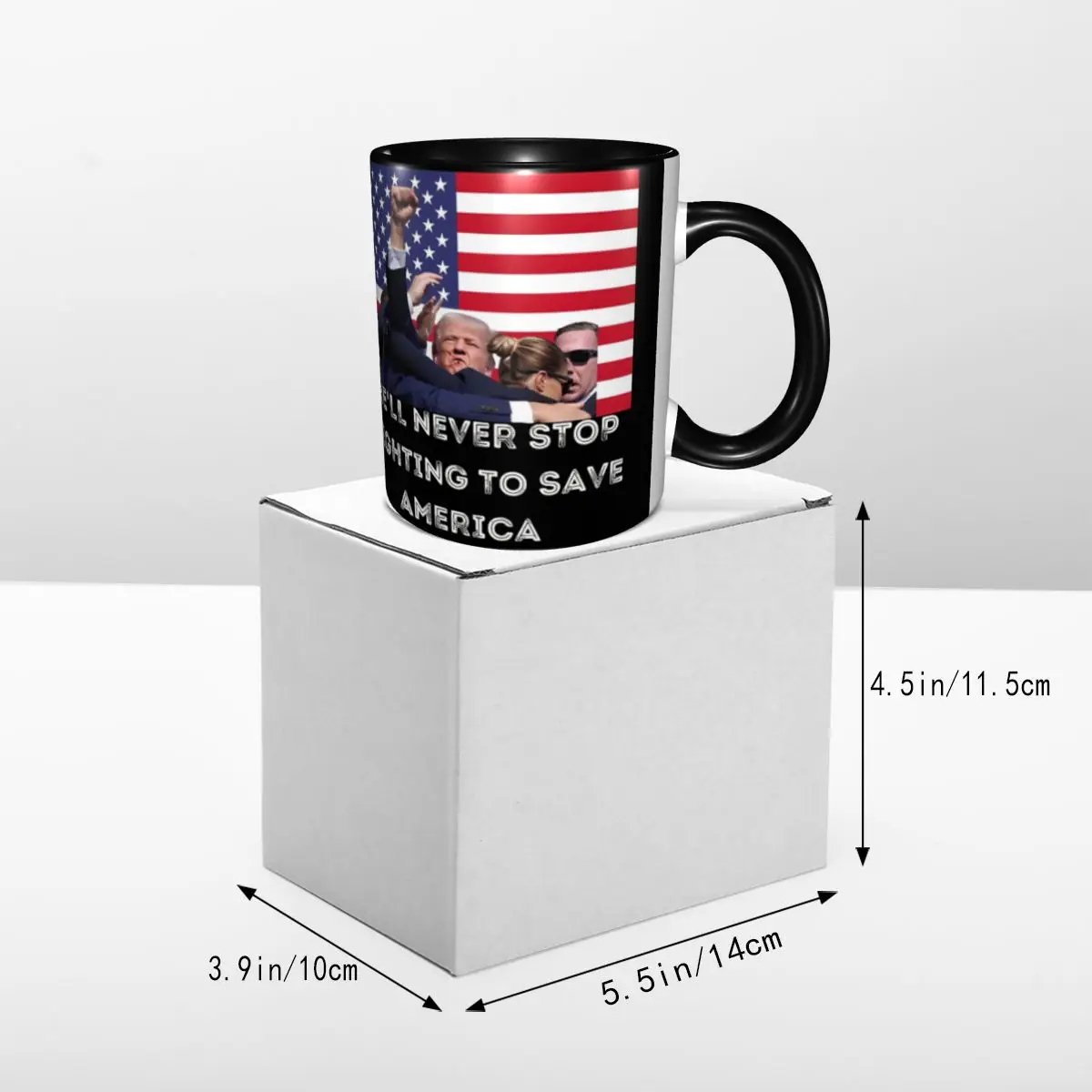 Tasses à café de rallye de soutien Donald Trump, tir, gastronomie amusante pour sauver l'Amérique, tasse pour le bureau