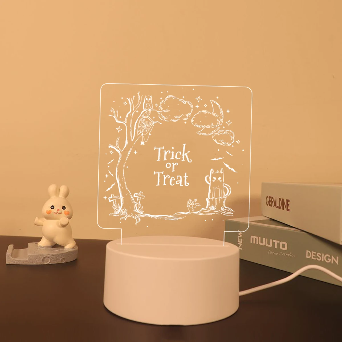 3D Night Light โคมไฟ Lampara De LED โคมไฟตั้งโต๊ะไฟในครัวเรือน Night Light ของขวัญวันนักบุญทั้งหมด