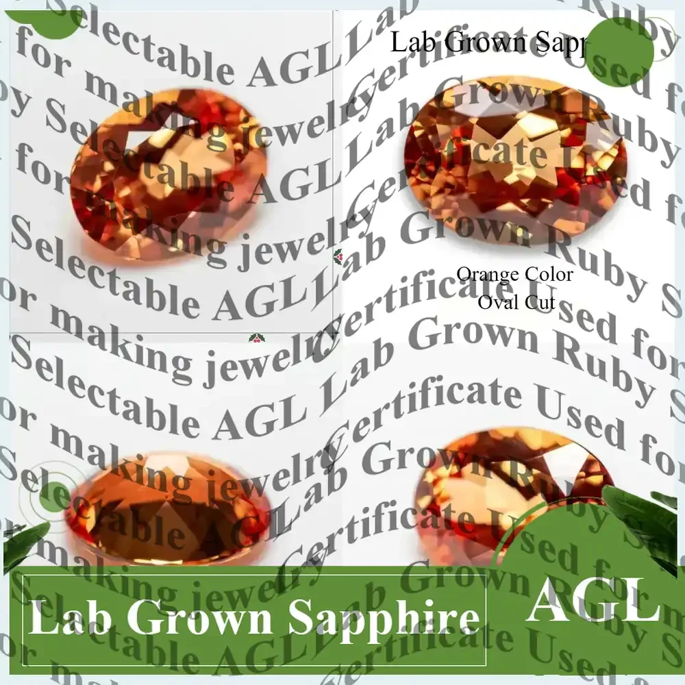 

Лабораторно выращенный сапфир овальной формы, оранжевый, для самостоятельного изготовления ювелирных изделий, с сертификатом AGL, лабораторно выращенный сапфир, свободный камень.