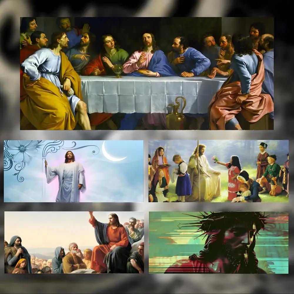 Alfombrilla de ratón grande y gruesa con bordes cosidos, alfombrilla de ratón para juegos de PC, religión sagrada J-JESUS
