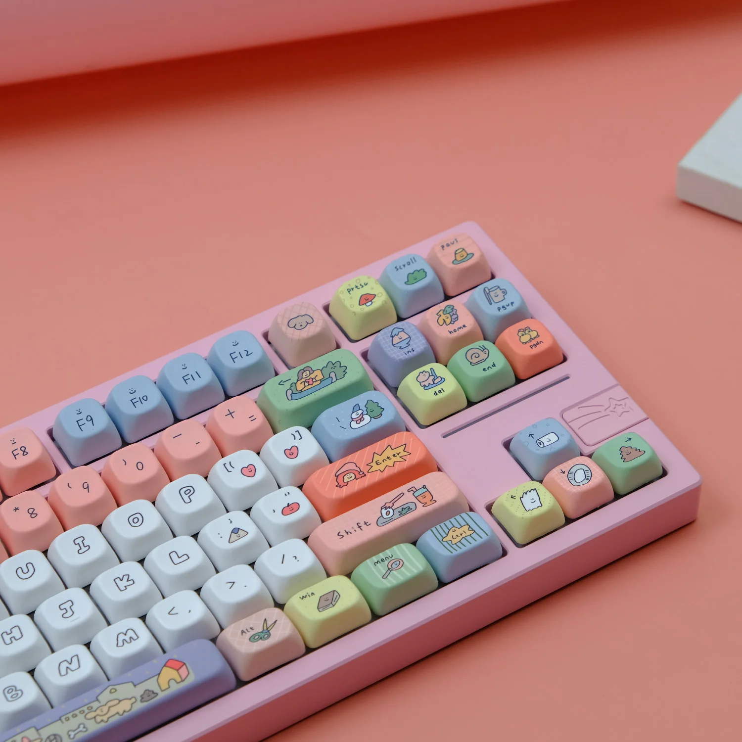 146 Keys/Set Cute Smiley Face Keycaps XDA Profile PBT Anime Game Keycaps for DIY MX Switches Minimalism Mechanical Keyboard Caps