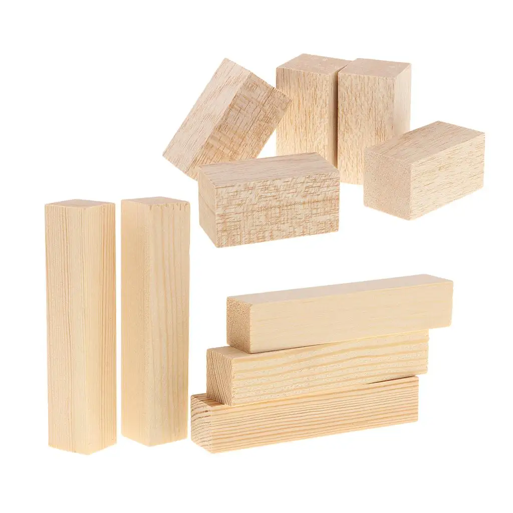 Modelling Wood Block Smooth Rectangle Wooden Embellishment for DIY Hobby Craft and Toy Construction