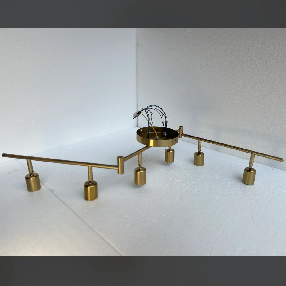 4/6 أضواء GU10 ضوء السقف أسود/كروم/ذهبي AC85-260V E27 غرفة المعيشة غرفة نوم مصباح السقف الطويل زوايا الأضواء القابلة للتعديل