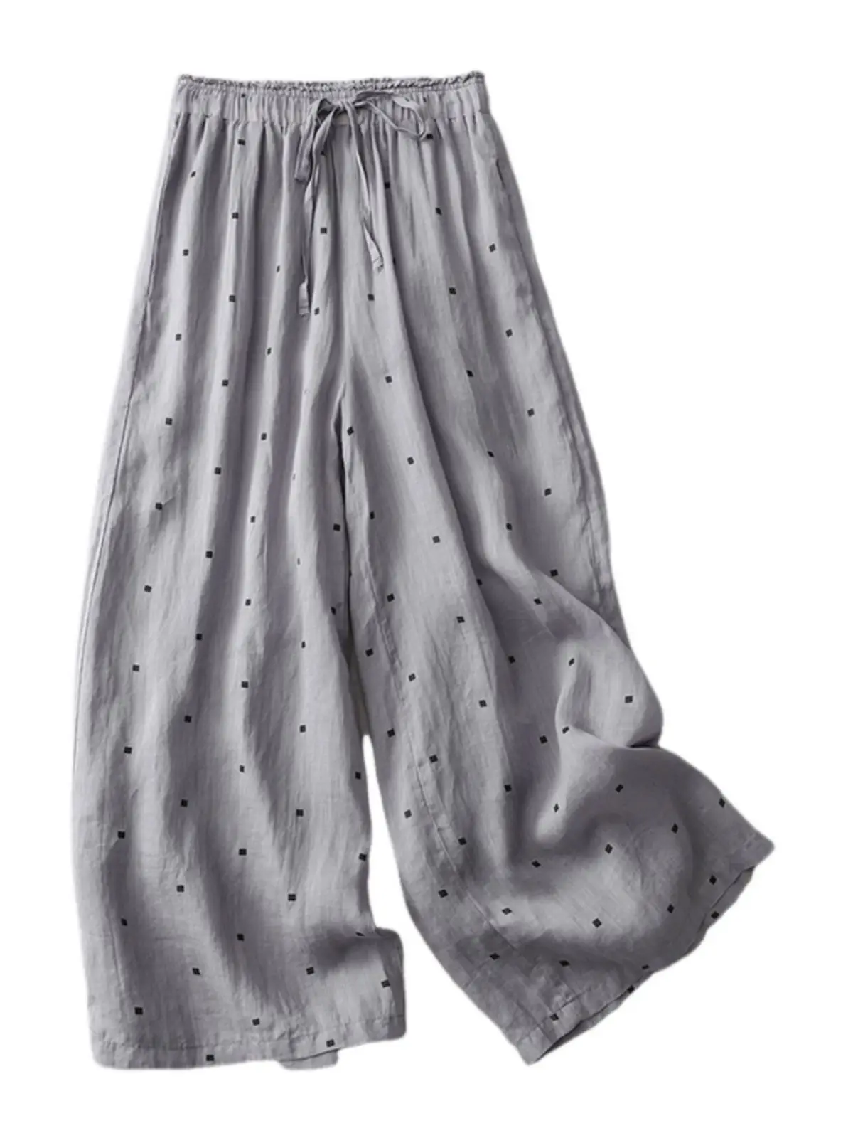 パンツ レディース 韓国 夏 シフォン アウトドア プリーツ 流れるような ドット柄 リゾート 格子柄 軽量 オールマッチ Kpop トレンディ ユニーク ラベル付き