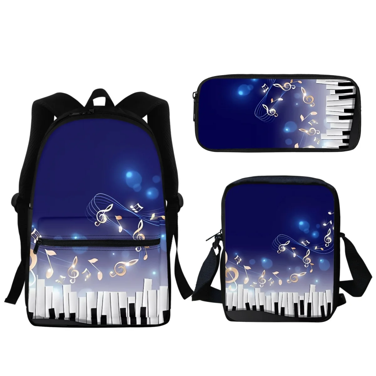 Mochilas de diseño de notas de Piano de lujo para estudiantes de primaria, bolsa de libros Infantil con cremallera, arte musical para niños y niñas, Bolsa Escolar para lápices