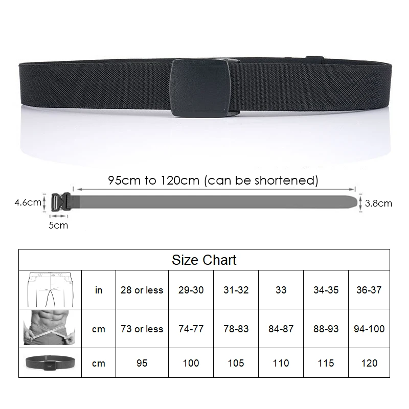 VATLTY Metal Free Men\'s Elastic Belt Strong Engineering Plastic Quick Release Nylon Buckle Unisex Stretch Belt Outdoor Girdles