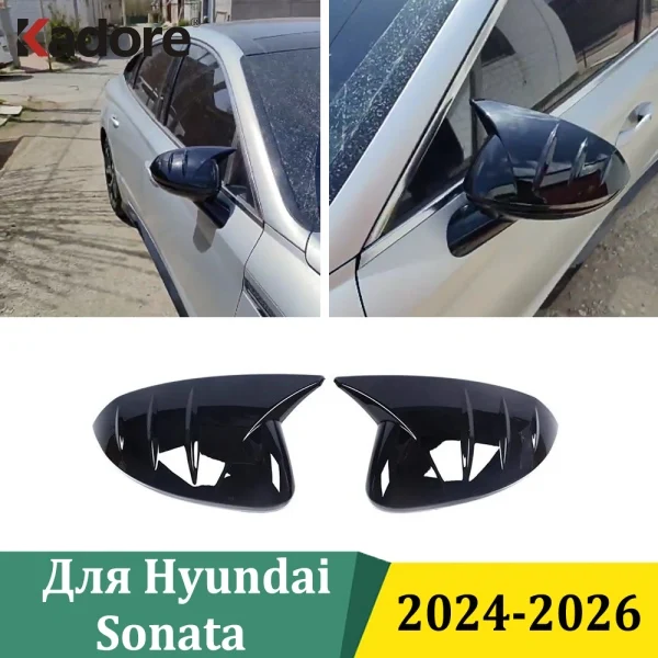 

Для Hyundai Sonata 2024 2025 2026, черная боковая дверь, зеркало заднего вида, накладки, наклейка, аксессуары для внешнего стайлинга автомобиля