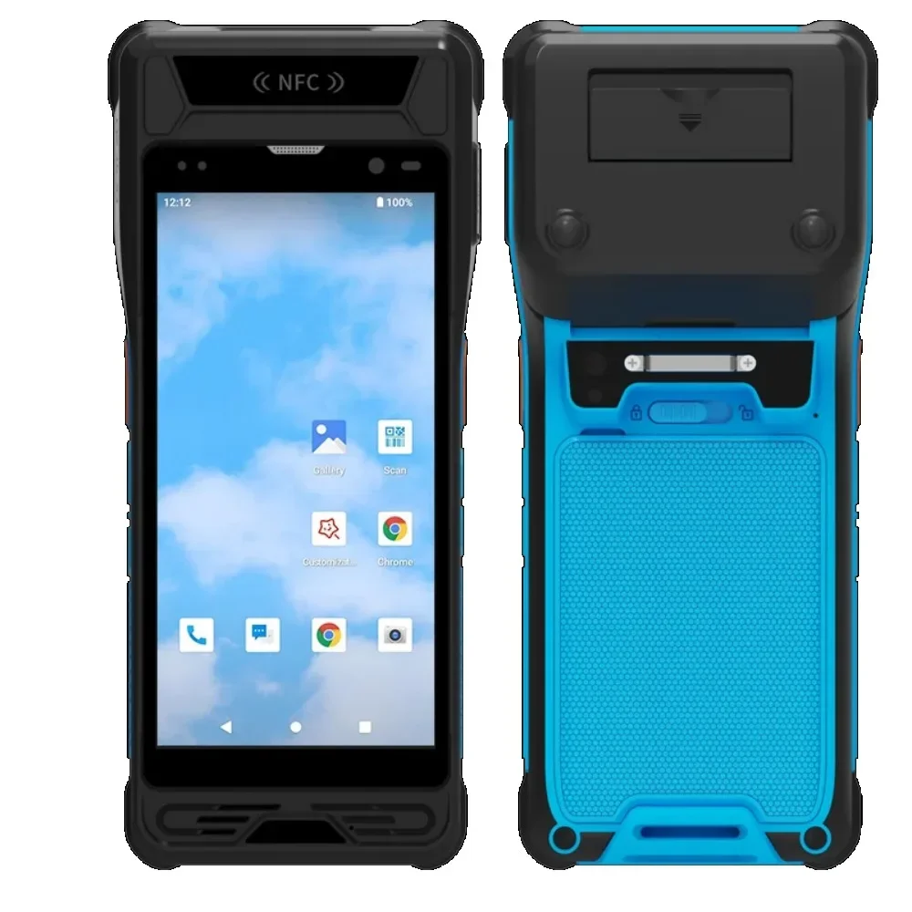 2025 Portable Thermal Sticker Printer Handheld Android 13.0 Barcode Scanner 5.5 inch POS Terminal Mobile PDA 4G LTE Bluetooth