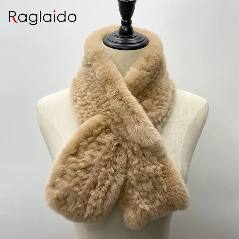 

Rex Rabbit Fur Knitted Scarf Foulard Fashion Solid Shawls Rectangle Scarves for Ladies Winter Warm Real Fur Shawls