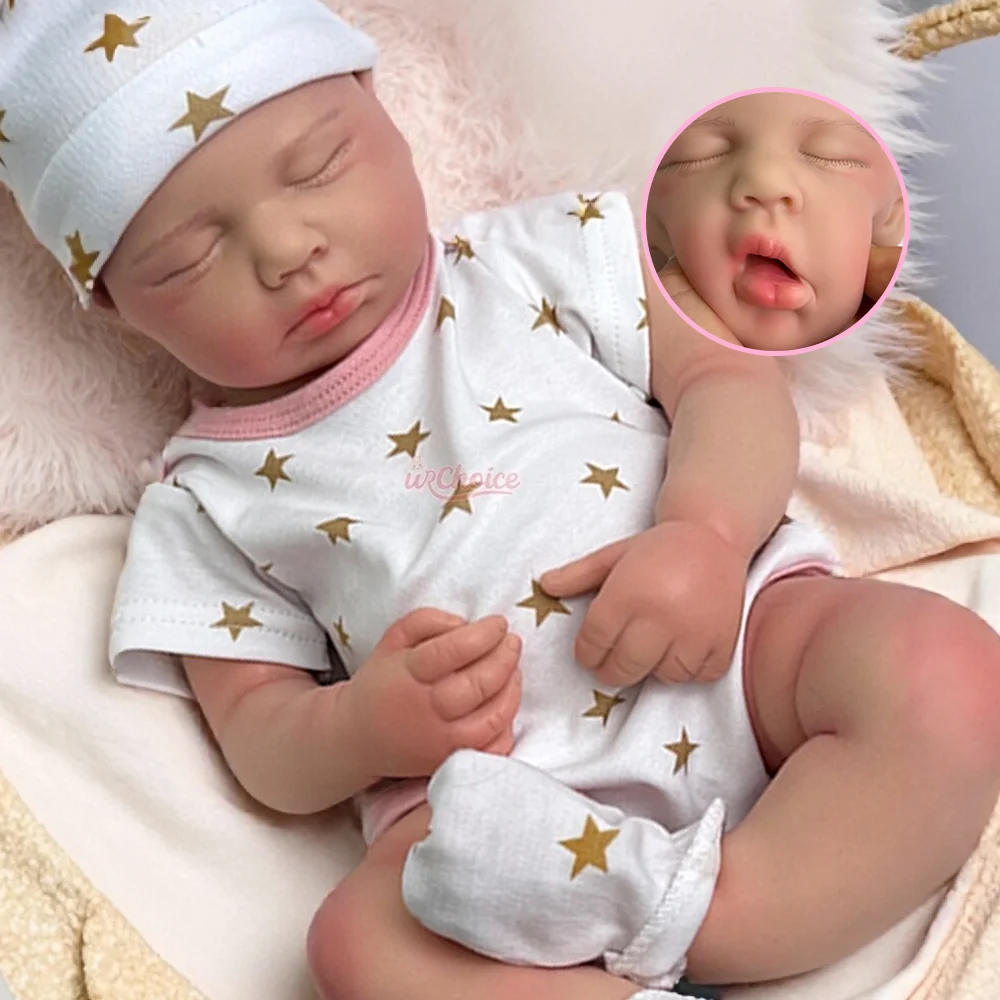 

Cuddly 20" Lifelike Silicone Reborn Baby Doll Hand-Painted Soft Baby Loulou Muñeca For Holidays Gift Collectors Doll Enthusiast