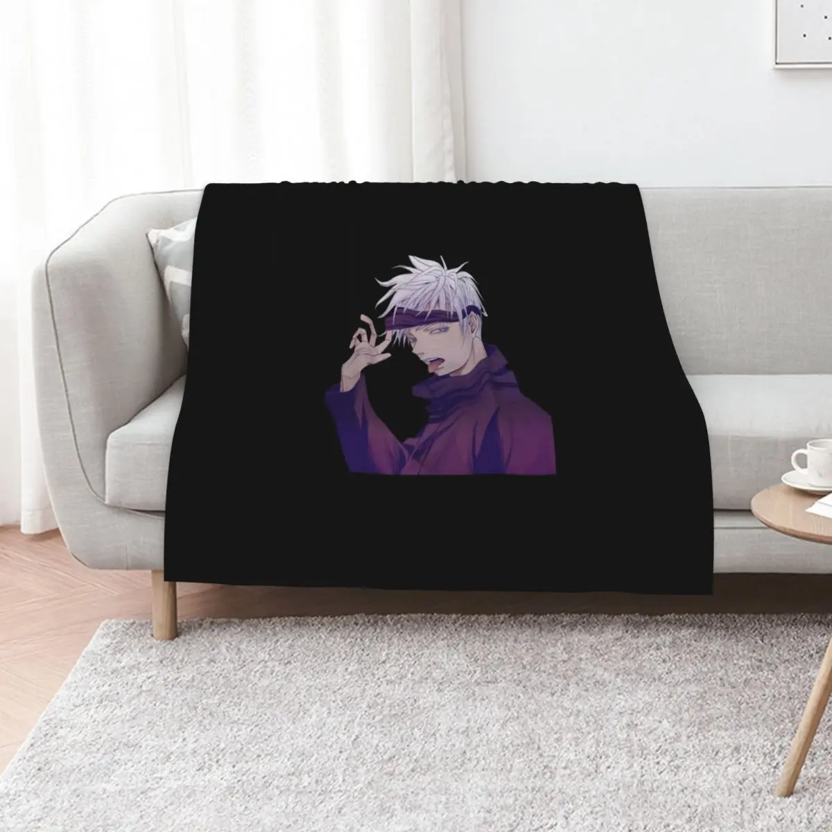 gojo Throw Blanket Fuzzy Plush Throw Blanket for Sofa Chair