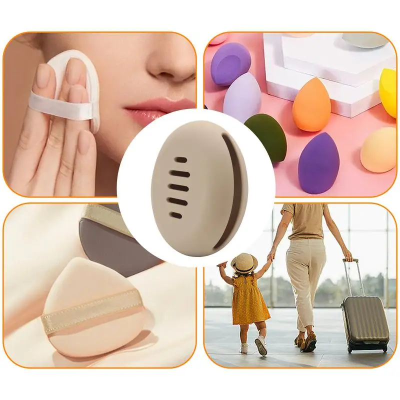 Makeup Sponge Holder Silicone Storage Holder Makeup Egg Breathable Makeup Sponge Carrying Case cosmetic for Daily Use Travel Use