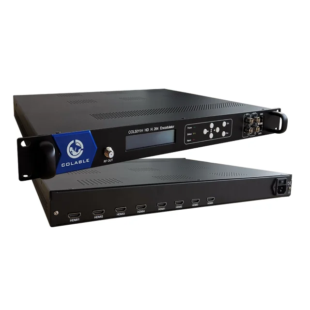 Digital TV Headend H.264 Video Encoding 8 Channel HD To DVB-T ISDB-T ATSC DVB-C Encoder Modulator COL5011H