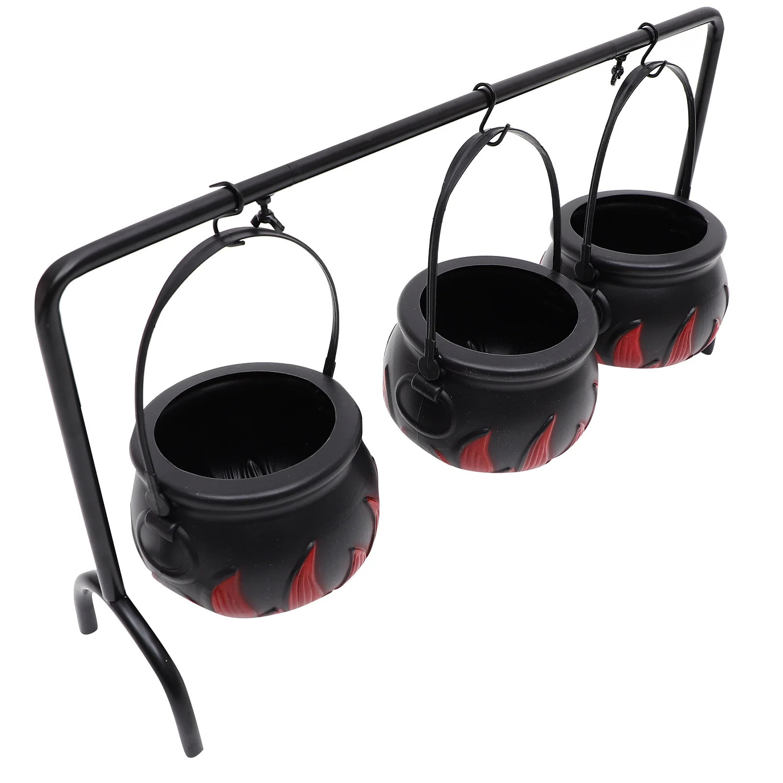 

1 Set Of Candy Buckets Plastic Metal Lightweight Portable Storage For Halloween Party Treats Decor Kids Gift Reusable