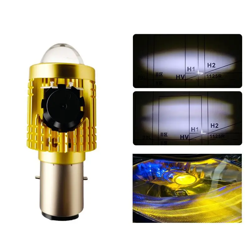 TCYATO Universal H4 LED Motorcycle Headlight H6 Angel Eye Motor Led Bulb Motorbike Head Lamp White Yellow High Low Beam 12-80V