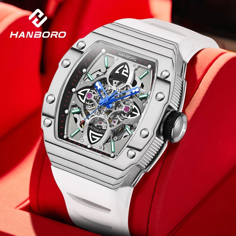 HANBORO  Clover King Carbon Fiber Bezel Personalized Fashion Dial Designer Design Men's Automatic Mechanical Watch
