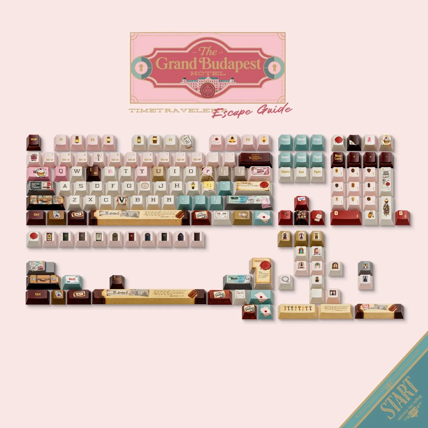 

Тематические колпачки для настольной игры в стиле ретро, розовые 153-клавишные колпачки для клавиатуры из ПБТ, колпачки для клавиатуры с вишневым профилем для механической клавиатуры, подарков, коврик для мыши