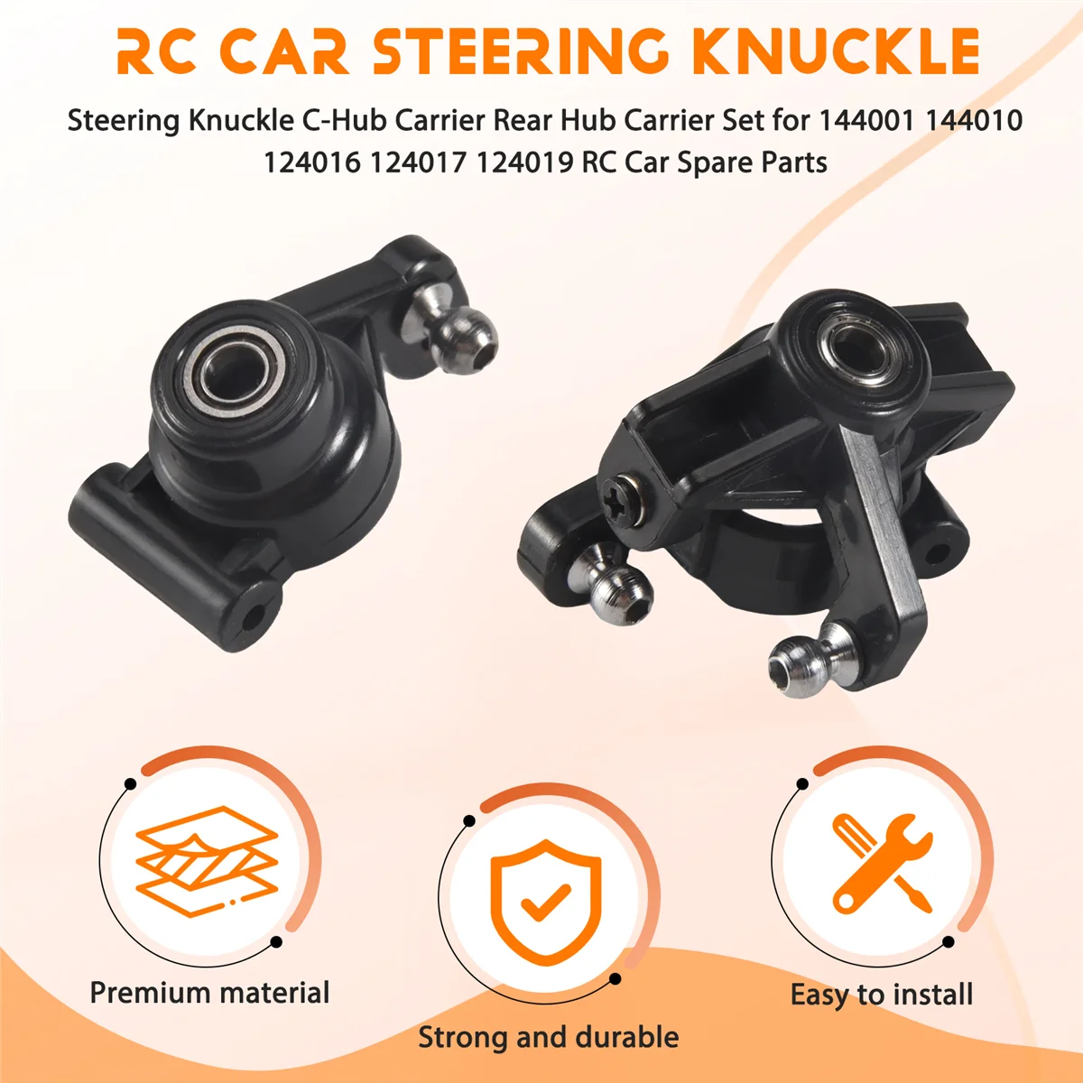 مجموعة حامل المحور الخلفي لمفصل التوجيه C-Hub من BAAA لـ Wltoys 144001 144010 124016 124017 124019   قطع غيار السيارات RC