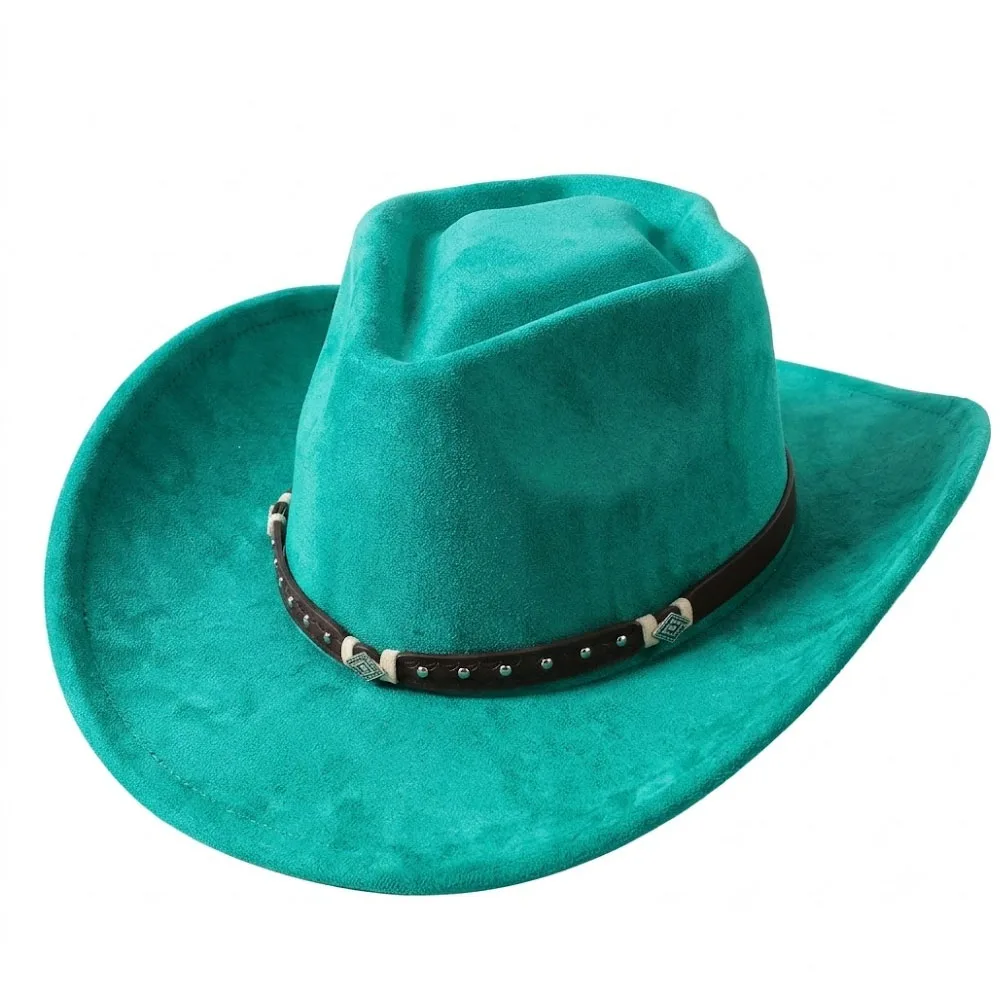 New arrow top Vintage Suede Western Cowboy hat beach hat Cattleman girl party hat stage hat wholesale Cattleman knight hat