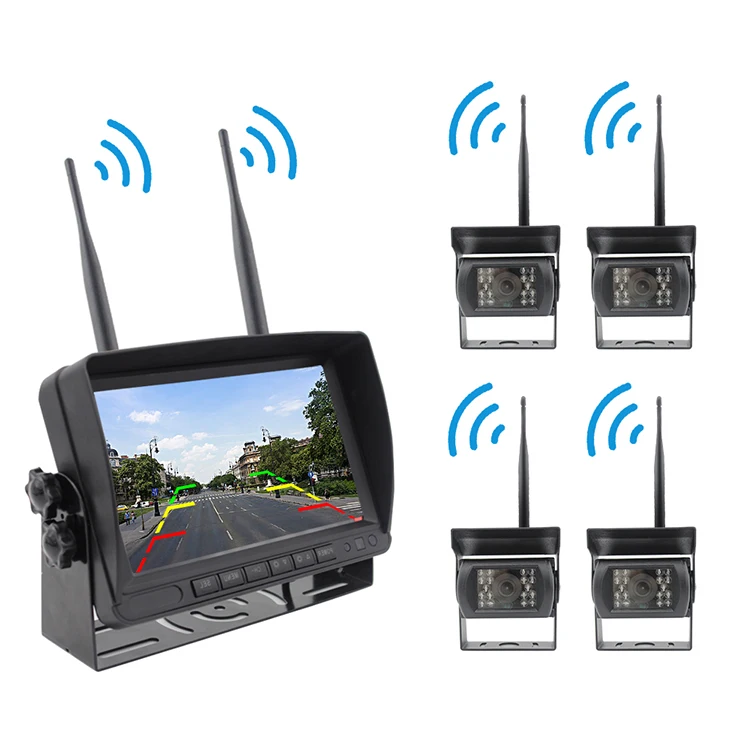 

24v for bus and truck wireless revers camera kit 7 wireless backup camera system