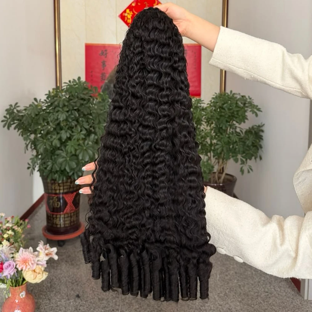 Tief gelockte Perücke mit 200er Dichte, 22 Zoll, 13x4 Lace-Front-Perücke aus Echthaar mit Spiralenden, lockige Perücke für schwarze Frauen