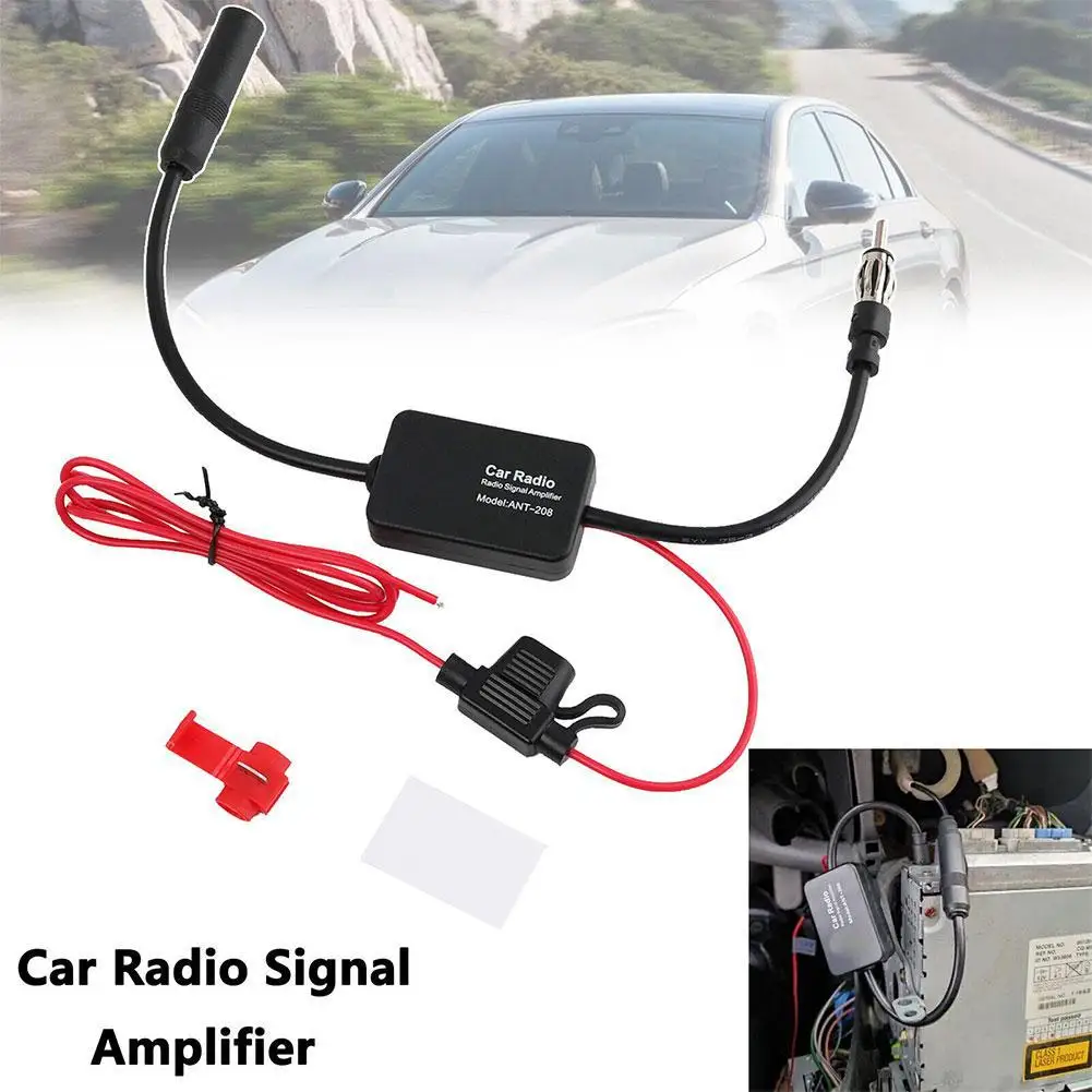 Car Radio Antenna Signal Amplifier Booster ANT-208 | 25-30dB Gain | AM/FM Compatible | 12V Power Input
