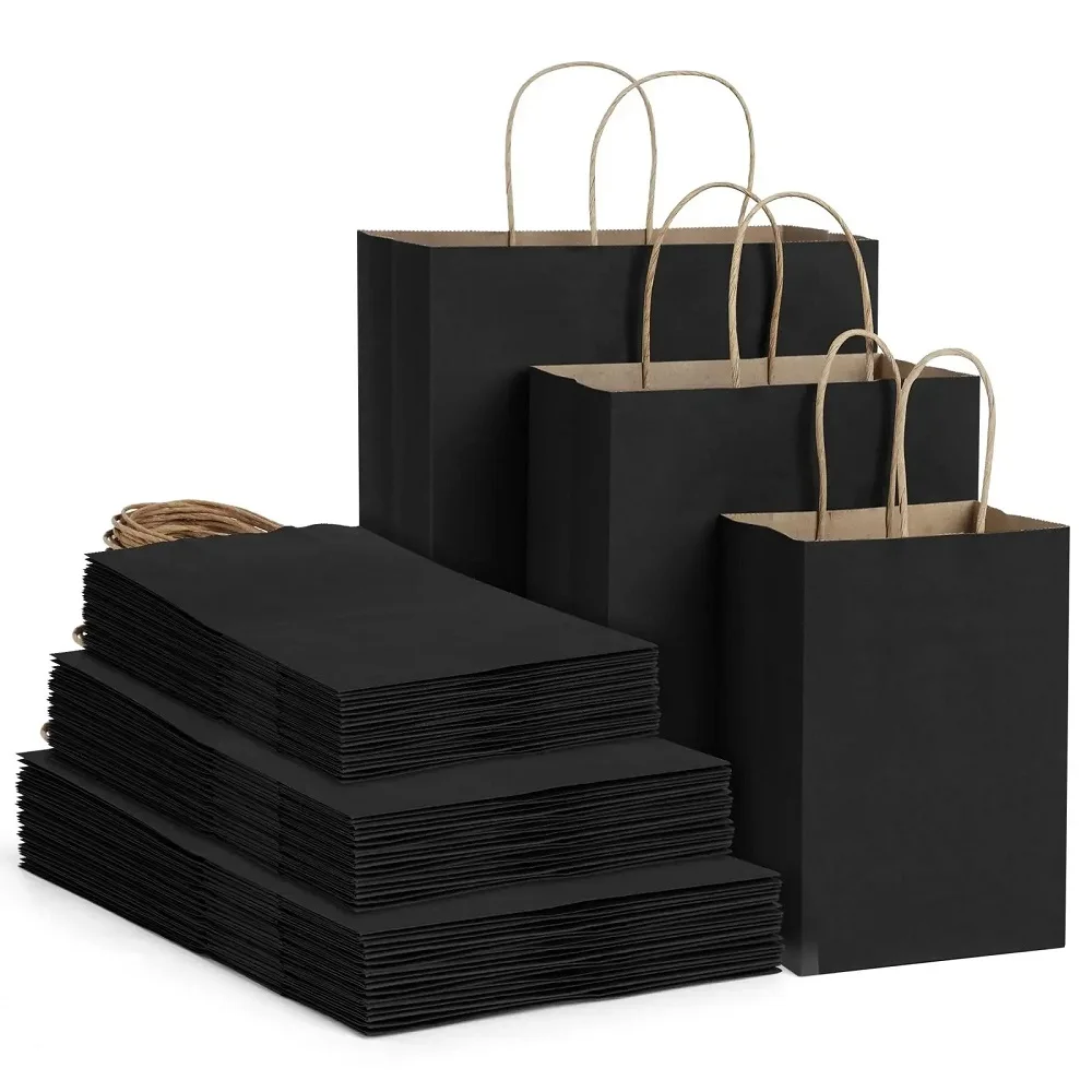 Bolsas de papel Kraft de 20 piezas con asas, bolsas de papel de regalo para fiestas, bolsas de compras para pequeñas empresas, bolsas de fiesta, bolsas de recuerdo