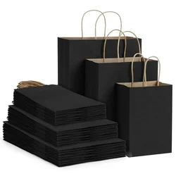 20PCS Kraft Paper Bags With Handles Party Gift Paper Bags For Small Business Shopping Bags Party Bags, Favor Bags