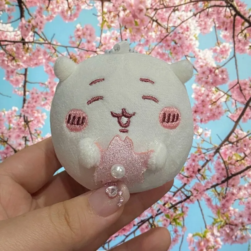 Sakura Series Plush Keychain Cute Round Usagi Hachiware Jiikawa Style Pendant Kawaii Anime Bag Charm for Fans - view 5