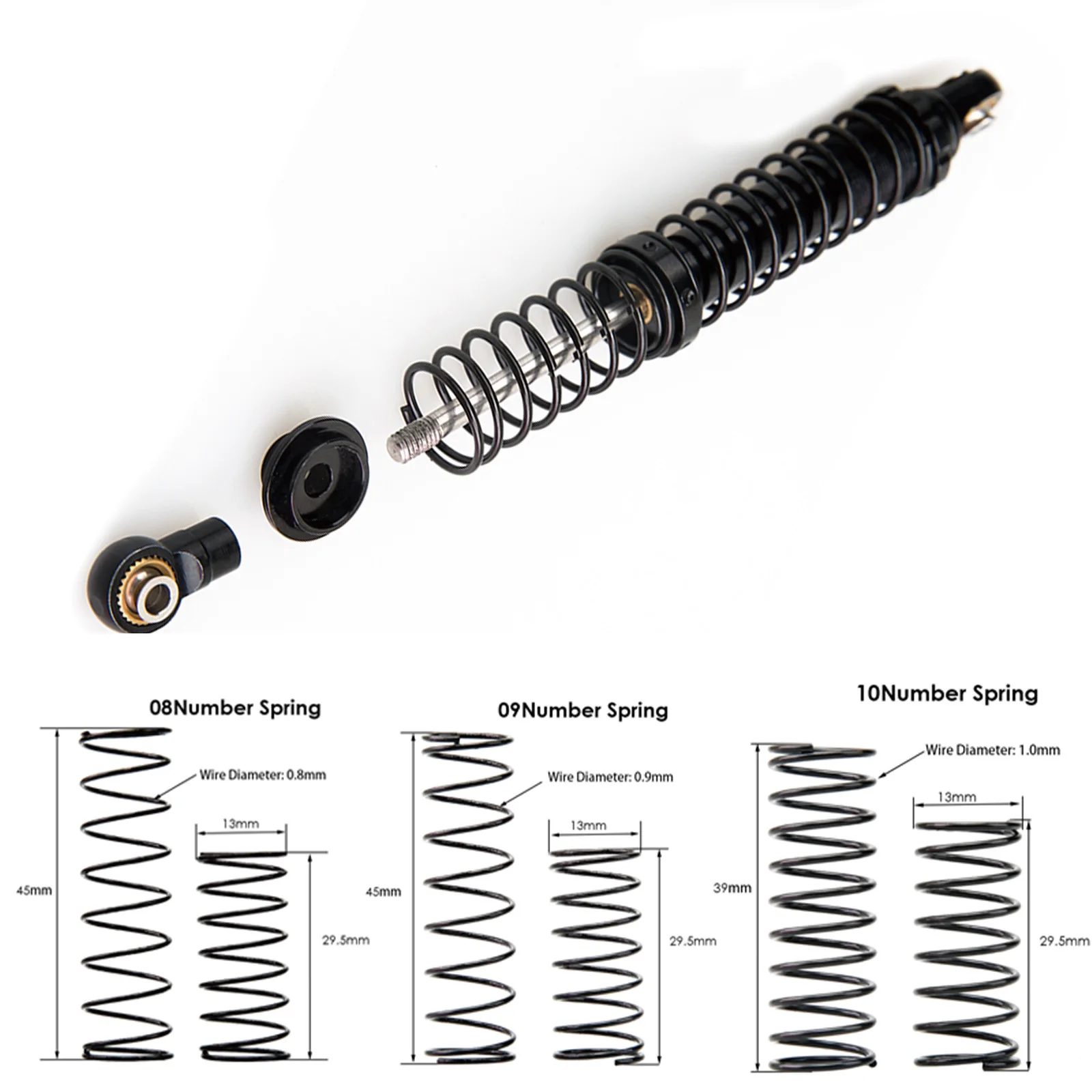 

CNC RC Metal Shock Absorber Set 95mm for 1/10 Axial SCX10 TRX-4 Off-road Vehicles D90 HSP Crawler Trucks