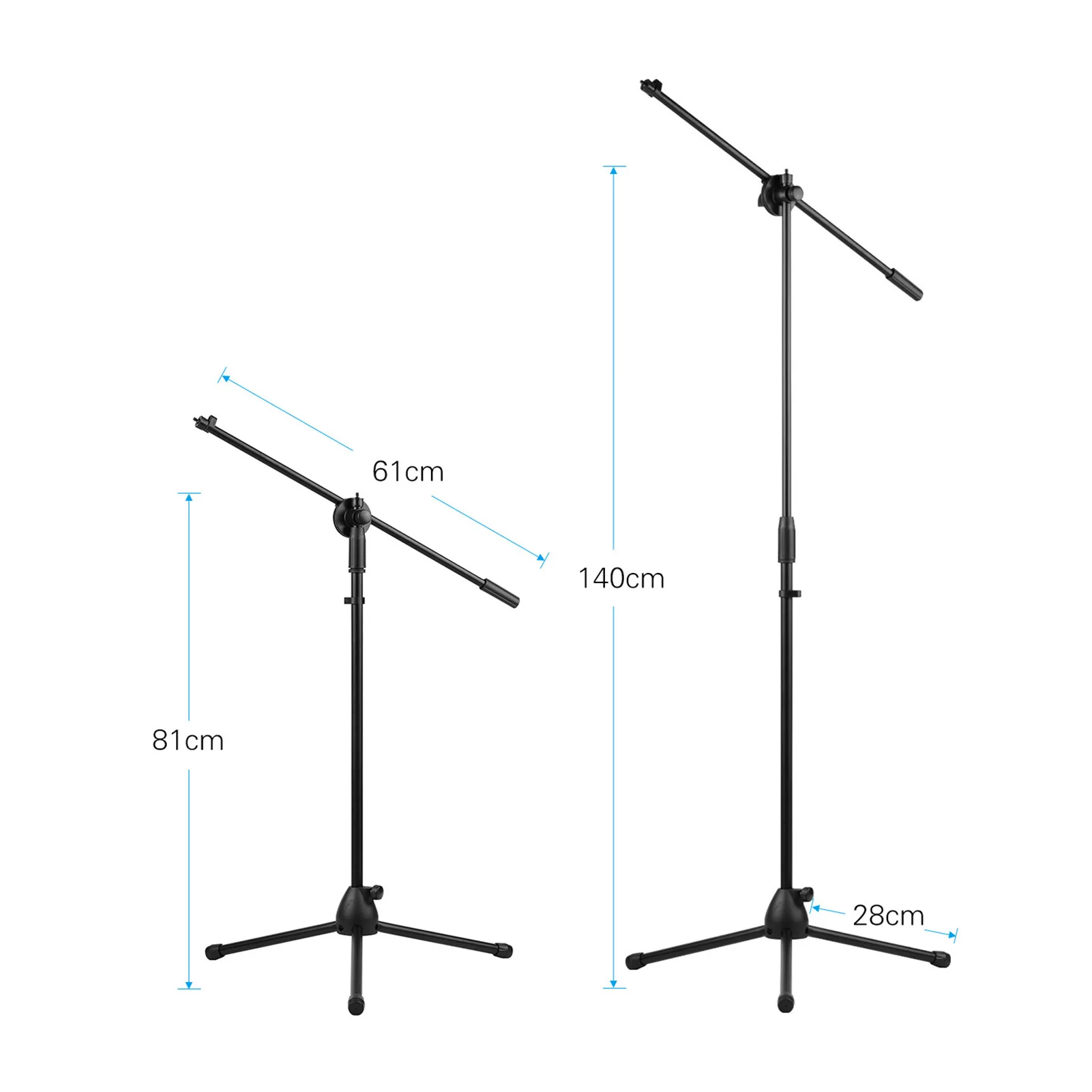 

140cm / 4.6ft Adjustable Height Light Stand Durable Aluminum Alloy Floor Tripod Stand Kit with Phone Holder Max Capacity 2kg