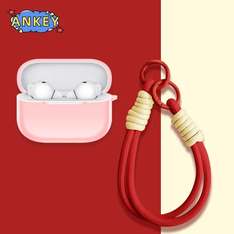 حافظة لهاتف هواوي FreeBuds SE 4 ANC مصنوعة من السيليكون الناعم ومحمولة ومقاومة للصدمات مع حبل حلقة تسلق