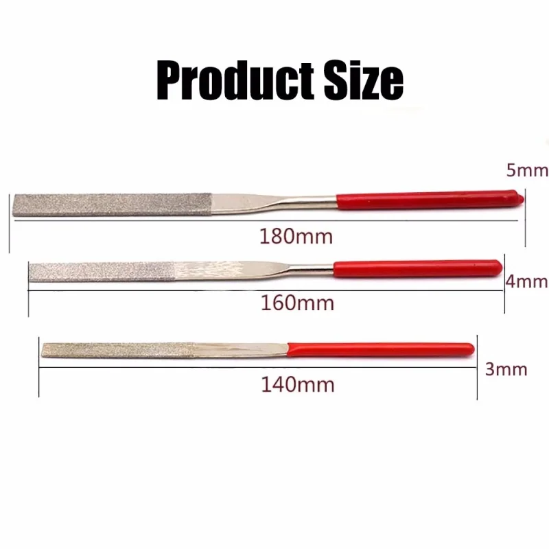 3x140/4x160/5x180mm Needle File Set Mini Needle File Kit For Stone Glass Metal Carving Craft Hand Tools