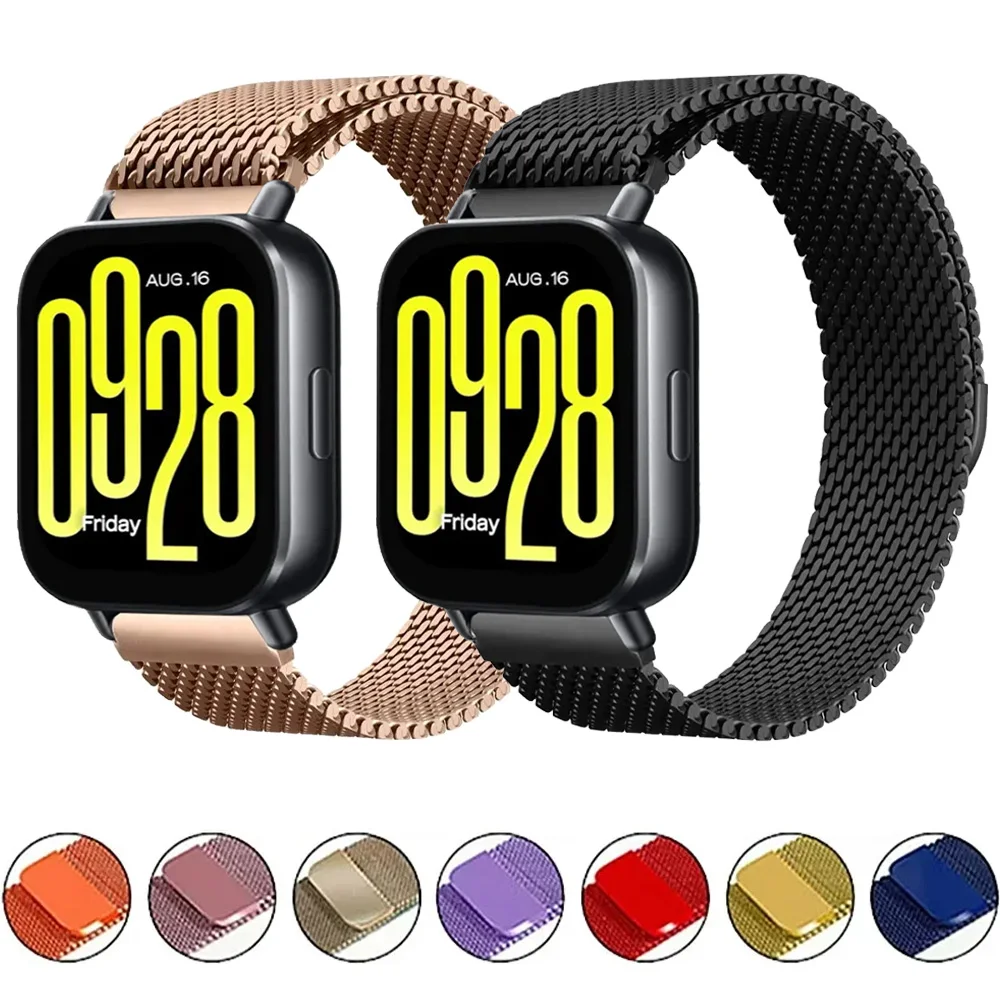 Correa de malla de acero magnético de 22/20mm y 18mm para Redmi Watch 5 Lite/Active Milanese, correa de reloj Amazfit Active Max/Helio/Active 2 Square