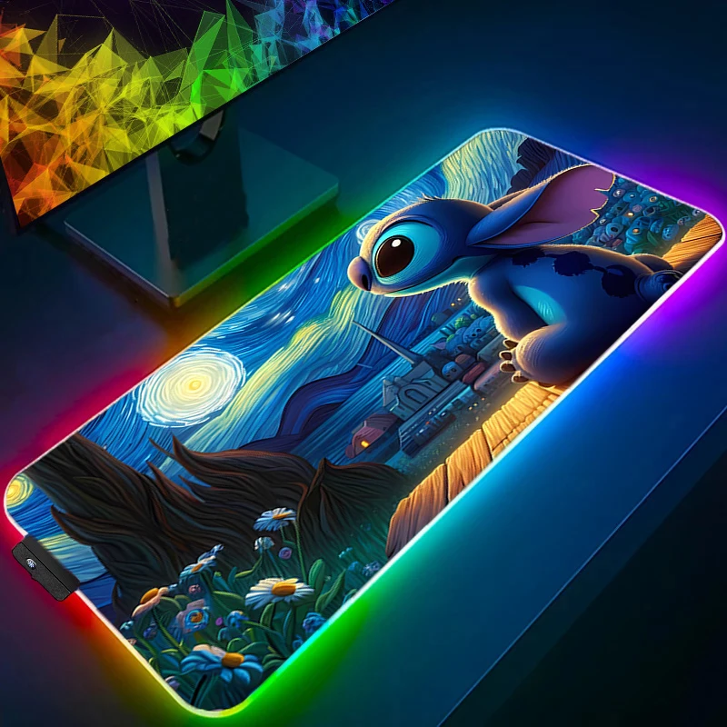 لوحة ماوس RGB ستيتش ملحقات ألعاب الكمبيوتر المحمول المكتبي Varmilo لوحة المفاتيح جهاز كمبيوتر شخصي حصيرة مكتبية السجاد الخلفية LED لوحة الماوس #1