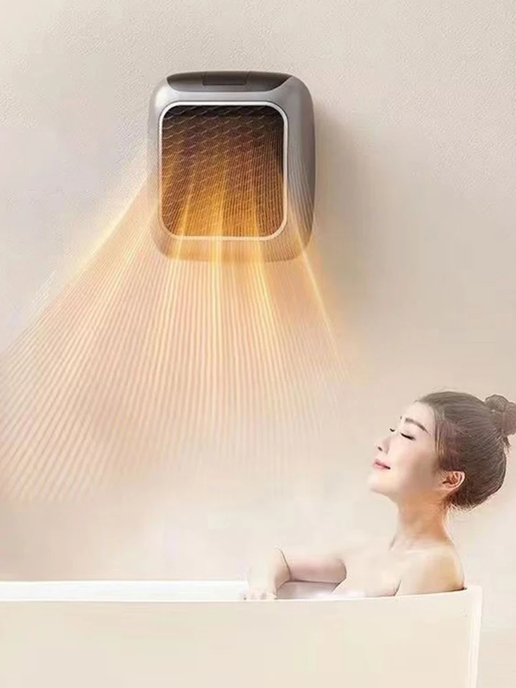 Plug In Heater Mini Electric Heater Warmer Low Noise Wall Mounted Room Heater Portable Heater Fan for Home Office Dorm Room image 6