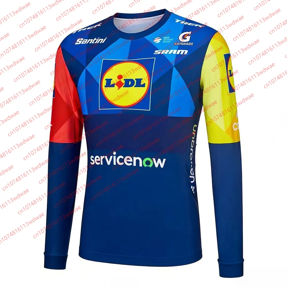 Camiseta de Ciclismo WorldTeam Lidl de Secado Rápido y Transpirable de Manga Larga para Fanáticos del Ciclismo y Aficionados al Equipo
