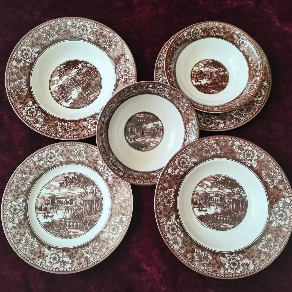 

High-High-end foreign trade export castle autumn ceramic tableware 8-inch dessert board flat plate