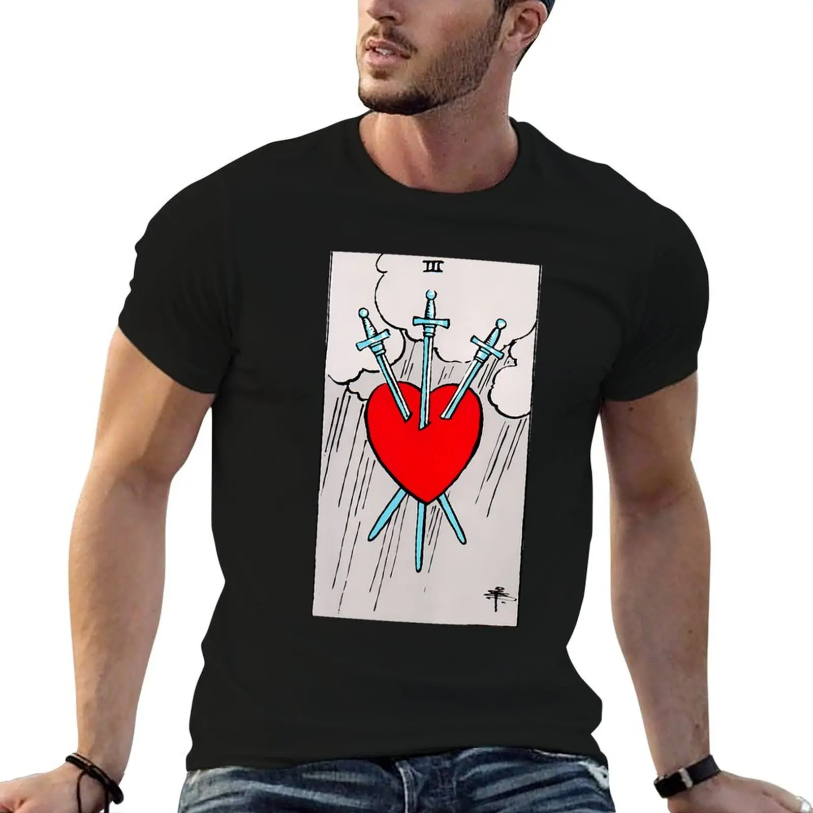 

Three of Swords Tarot \t T-Shirt t shirts designer cotton t shirt man T-Shirt