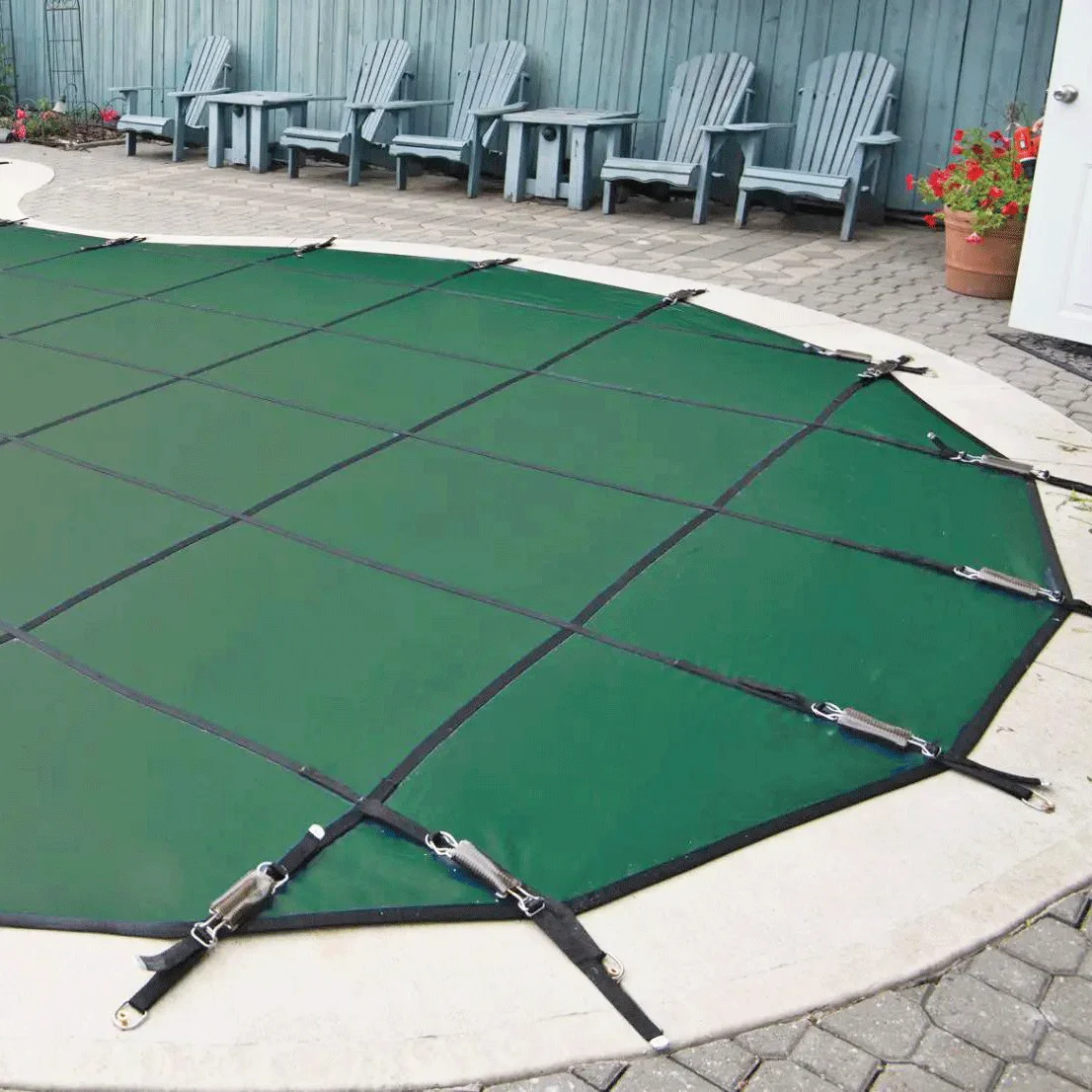 

Customized Shape Inground Pool Safety Cover Mesh Solid Pool Cover for Inground Pools and Easy to Install and Removepromote sales