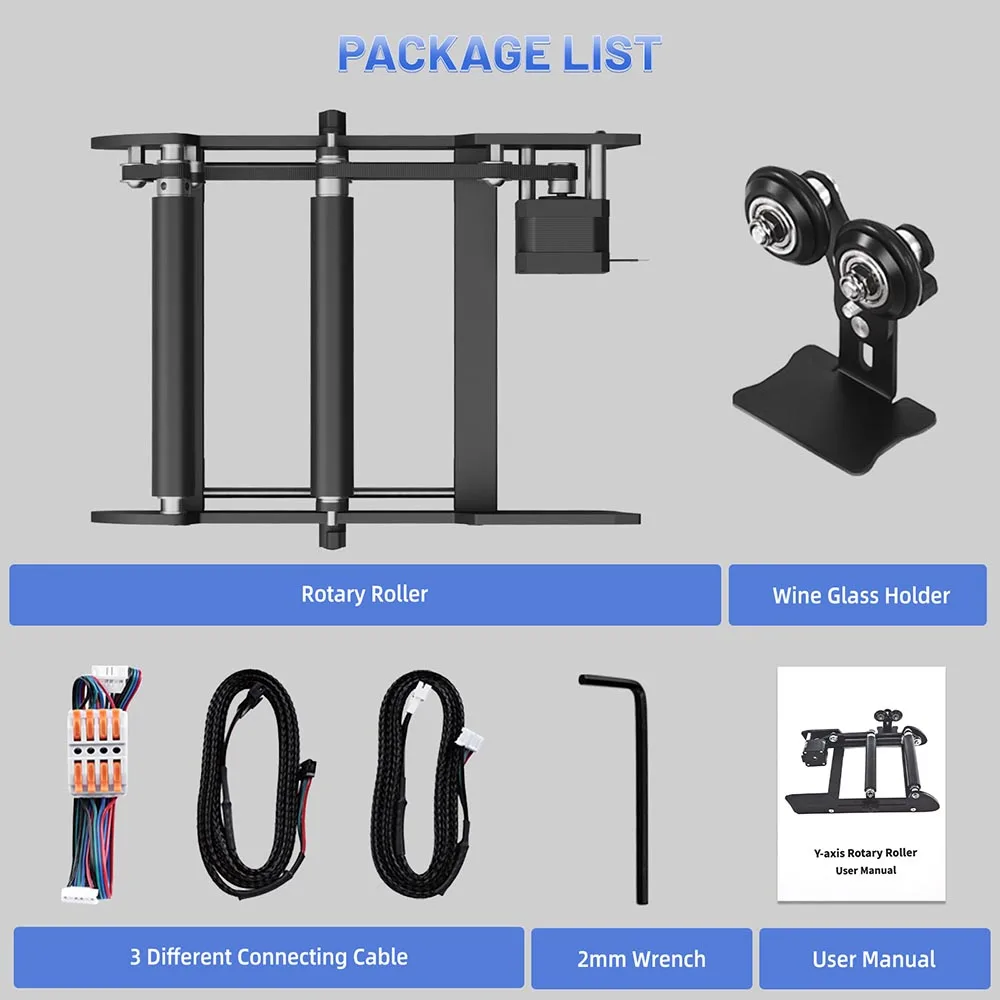 Y-Axis Rotary Roller Engraving Module for Laser Engraving Cylindrical Objects for Restaurants Retail Hotels & Industries
