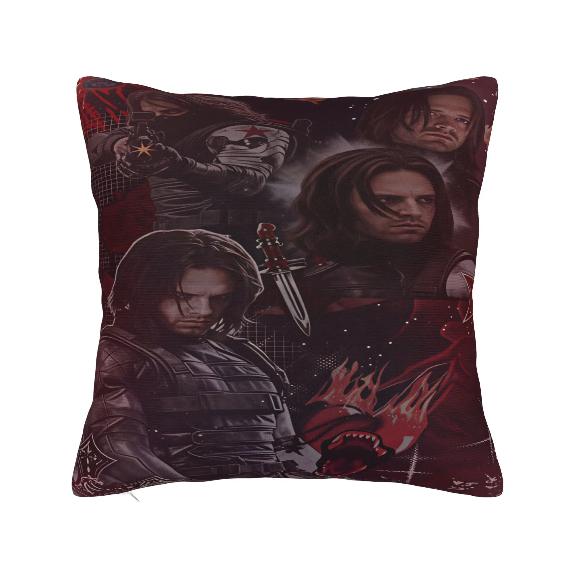 Bucky Barnes Winter Soldier Pillow Case  Soft Pillow Cover For Office Car Home Decor Cute Funny Cushion Cover