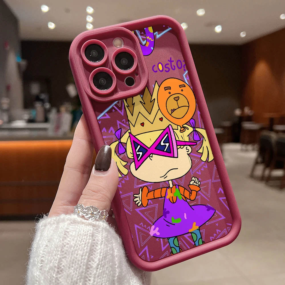 مضحك الكرتون R-Rugrats جراب هاتف آيفون 16 15 14 13 12 11 برو ماكس Mini XR XS X 7 8 6s زائد لينة غطاء خلفي من البولي يوريثان