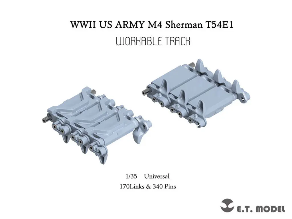 ETmodel P35-086 WWII US Army M4 Sherman T54E1 3D Printed Workable Track