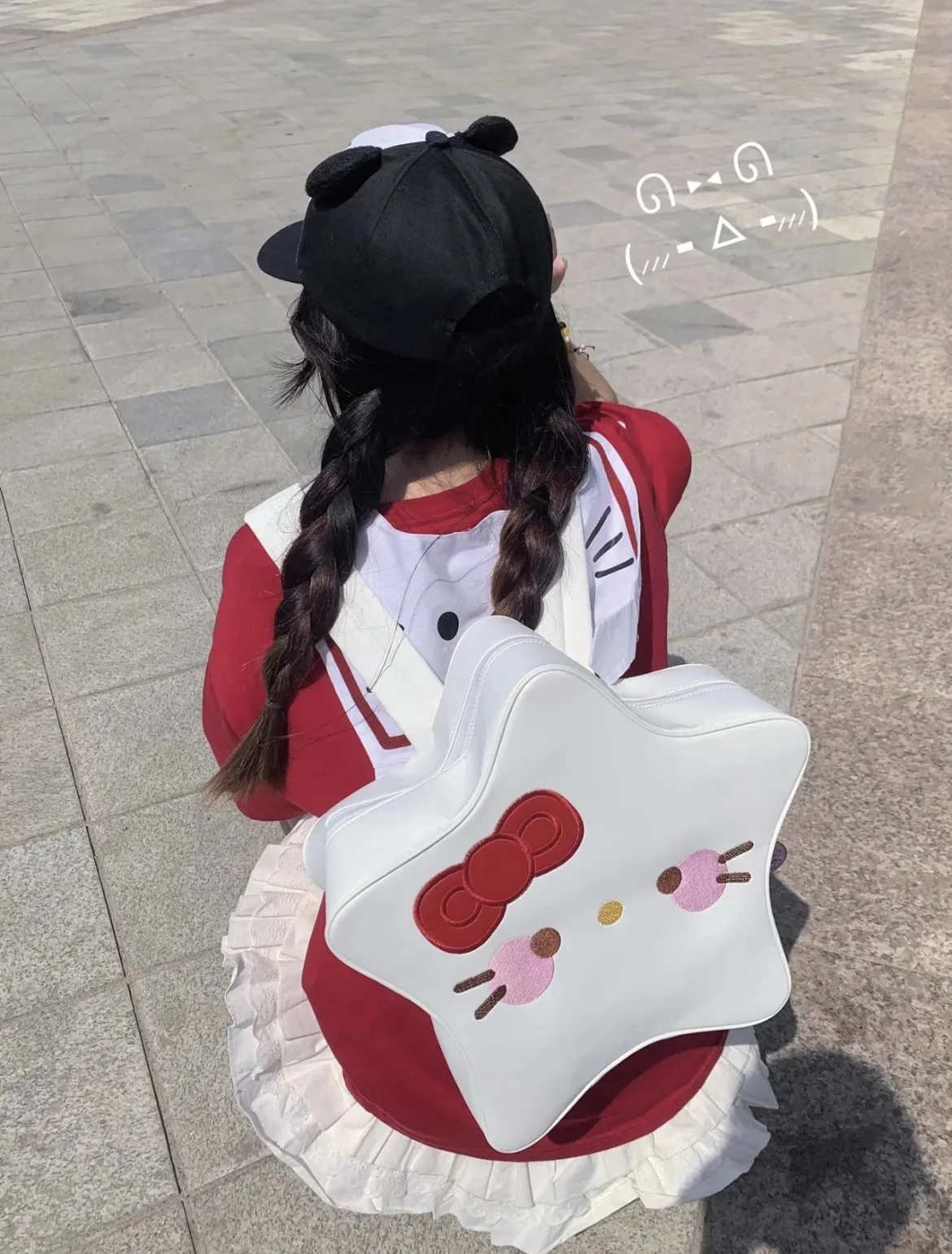 MINISO Cute Creative Pentagram Large Capacity Backpack Hello Kitty Backpack Backpack Kids  Kids Bags for Girls