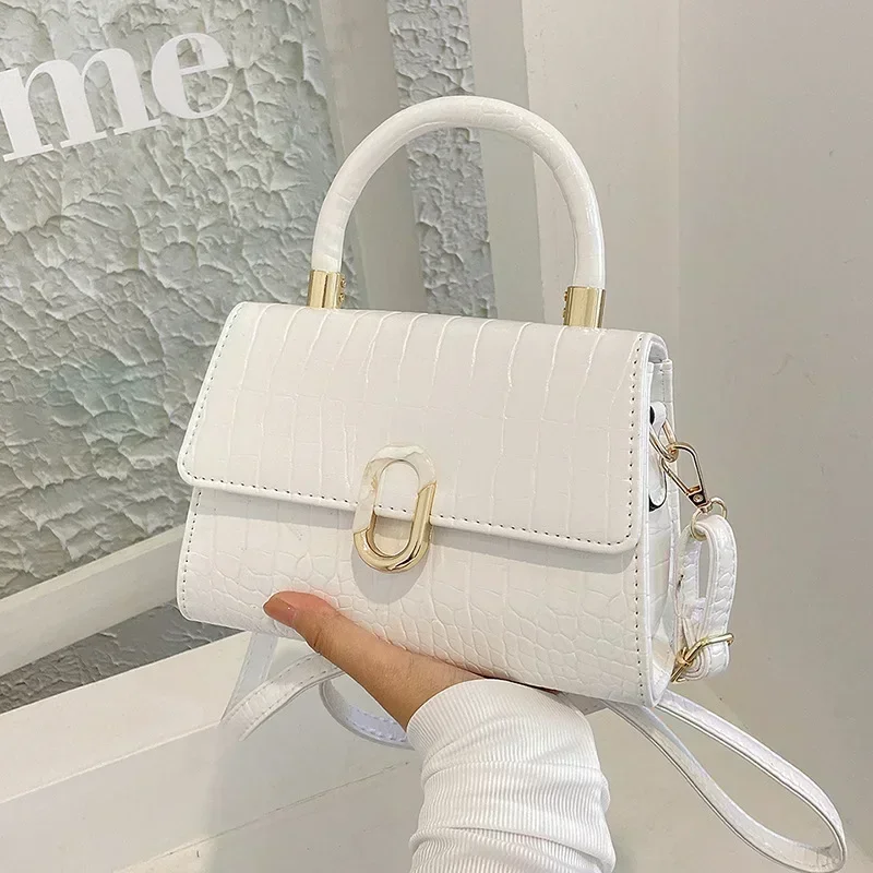 

European style fashionable simple shoulder crossbody bag for women with a flip top handle - minimalist design shoulder bag