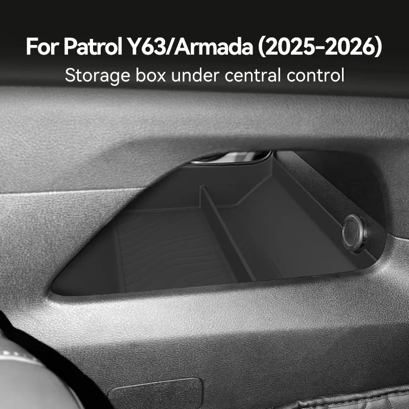 Center Console Lower Storage Box for 2026 Nissan Patrol Y63 & Armada, Car Interior Organizer Modification Accessories