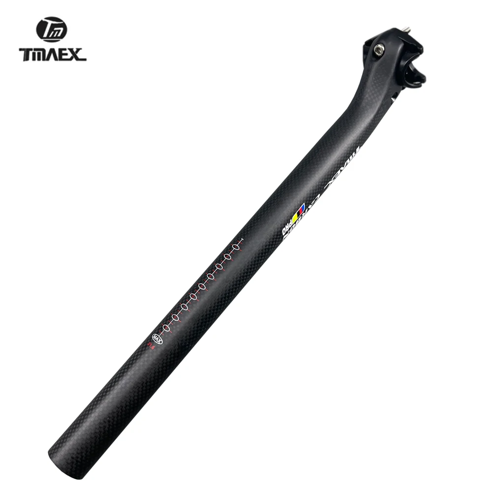 TMAEX-Full Carbon Fiber Seatpost, Bicycle Seat Tube, Road and MTB Bike Seat Post, Ultra Light, 27.2mm, 30.8mm, 31.6mm, 400mm